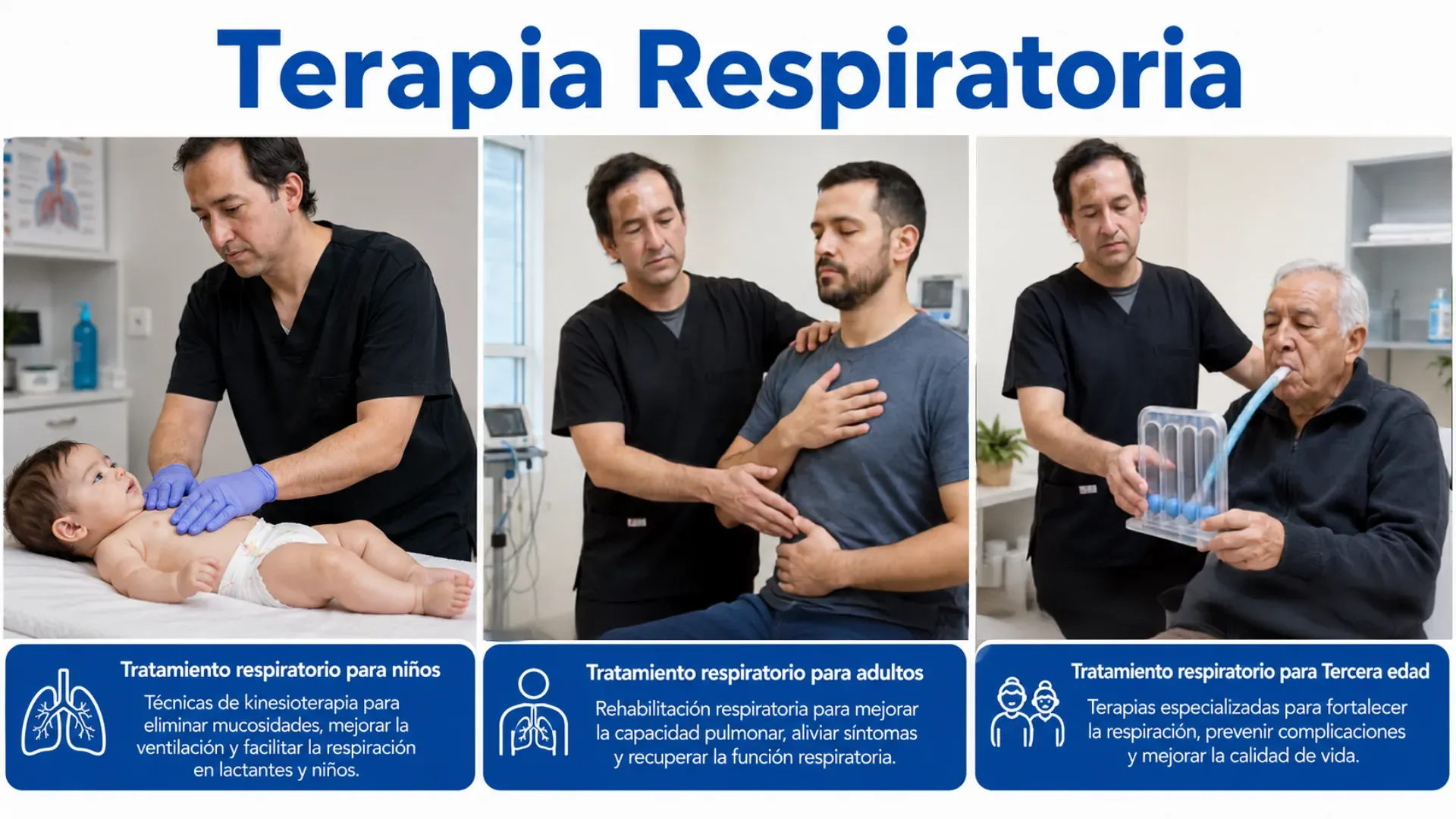 Atención kinésica con equipamiento terapéutico